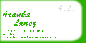 aranka lancz business card